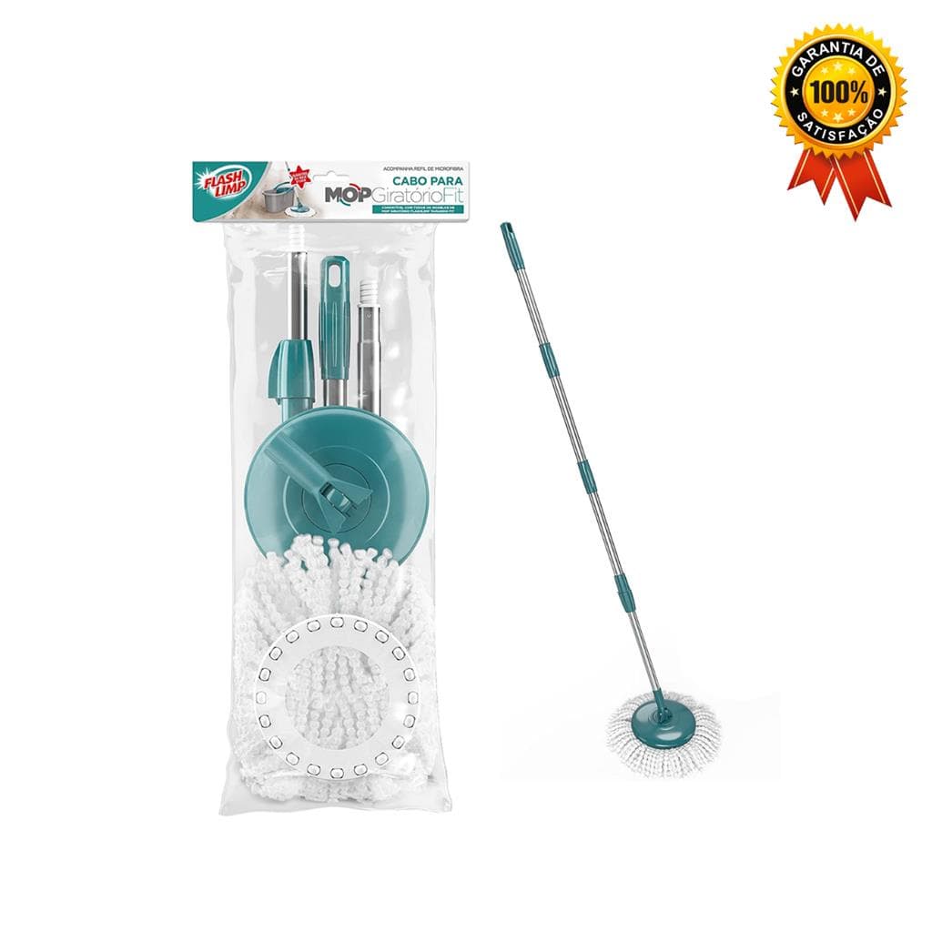 Cabo Para Mop Giratorio Fit Refil Esfregão Flash Limp