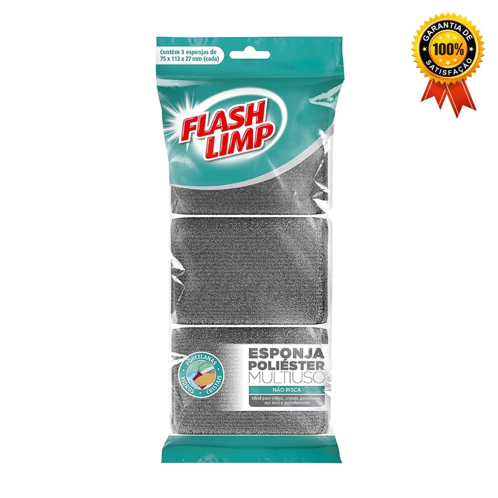 Esponja Poliester Multiuso 3 Pcs EP1416-3P Flash limp