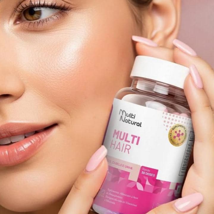 Colágeno + Biotina Multi Hair Pote 30 Capsulas Pele Cabelo e Unhas - Multi Natural