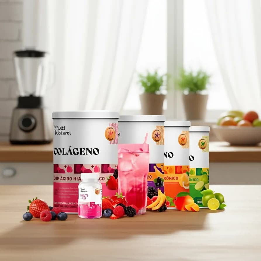 Combo Queridos 4x Colágeno Hidrolisado Com Ácido Hialurônico Com Biotina Potes 300g - Multi Natural