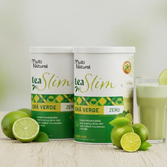 Chá Termogênico Detox - Slim Sabor Limão - 2x Potes 300g - Multi Natural