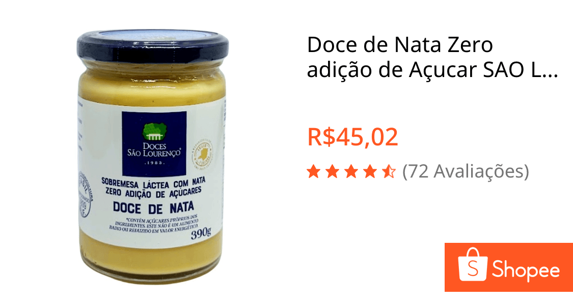 Doce de Nata Zero adição de Açucar SAO LOURENCO 390g