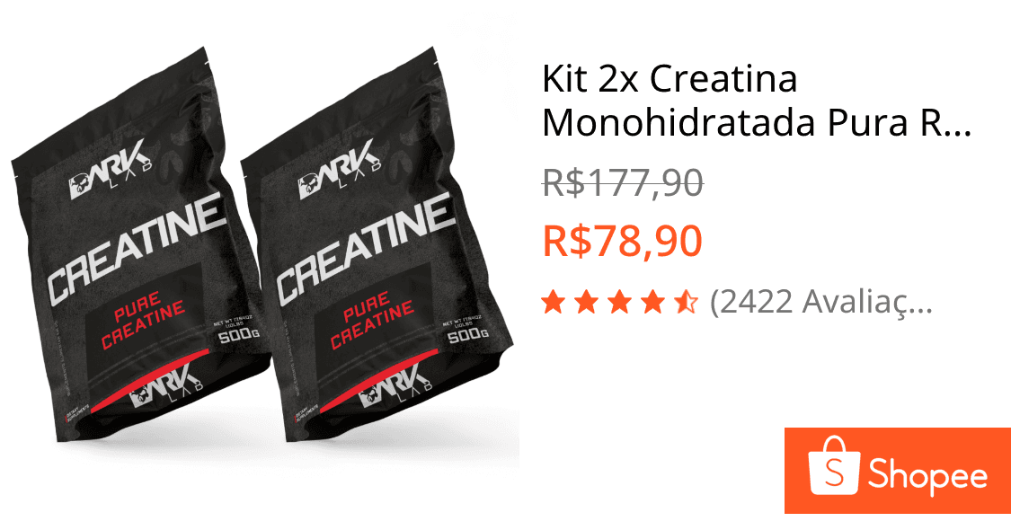 Kit 2x Creatina Monohidratada Pura Refil 500g Dark Lab -  Creatina 100% Pura