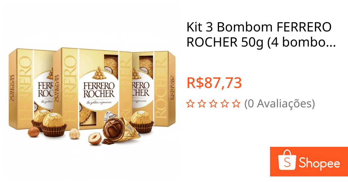 Kit 3 Bombom FERRERO ROCHER 50g (4 bombons)
