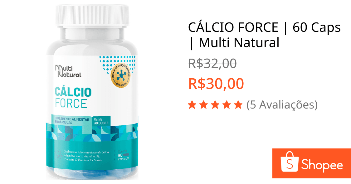 CÁLCIO FORCE | 60 Caps | Multi Natural
