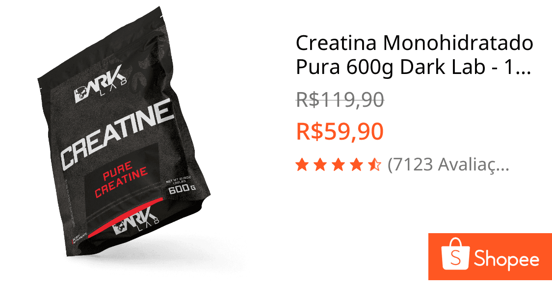 Creatina Monohidratado Pura 600g Dark Lab - 100% Pura