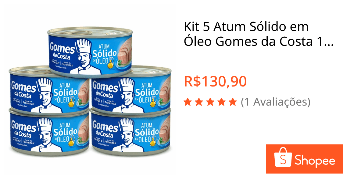 Kit 5 Atum Sólido em Óleo Gomes da Costa 170g
