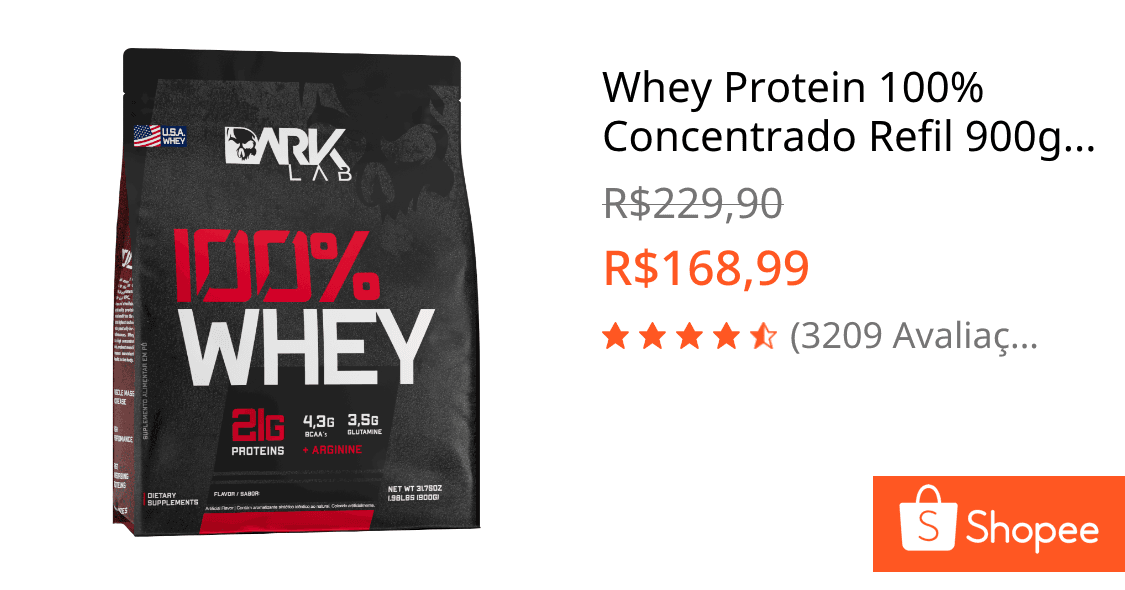 Whey Protein 100% Concentrado Refil 900g Dark Lab