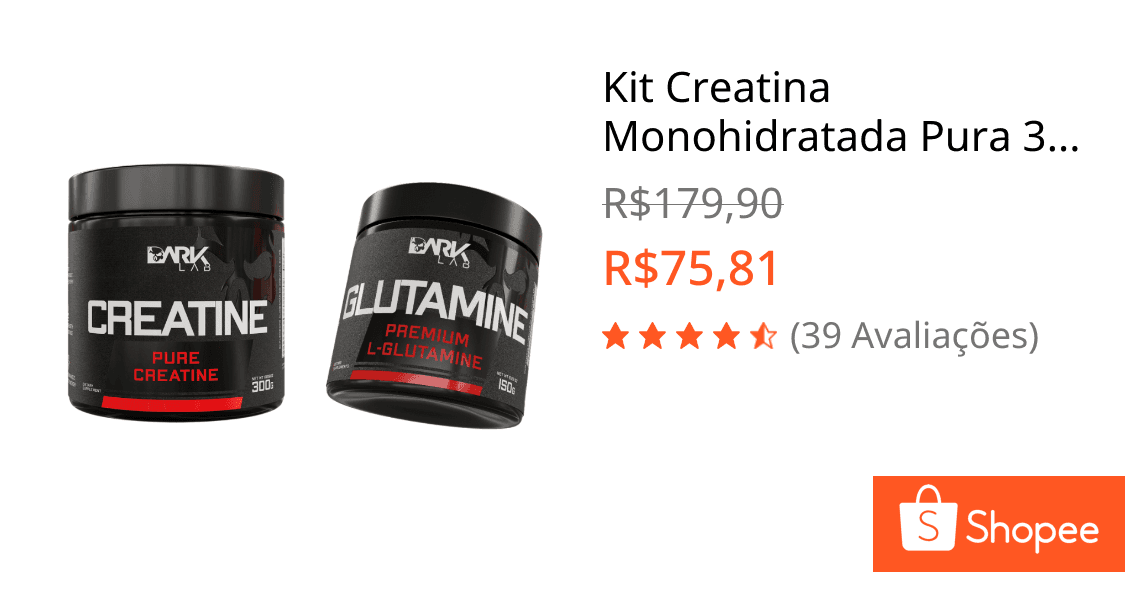 Kit Creatina Monohidratada Pura 300g + Glutamina 150g - Dark Lab