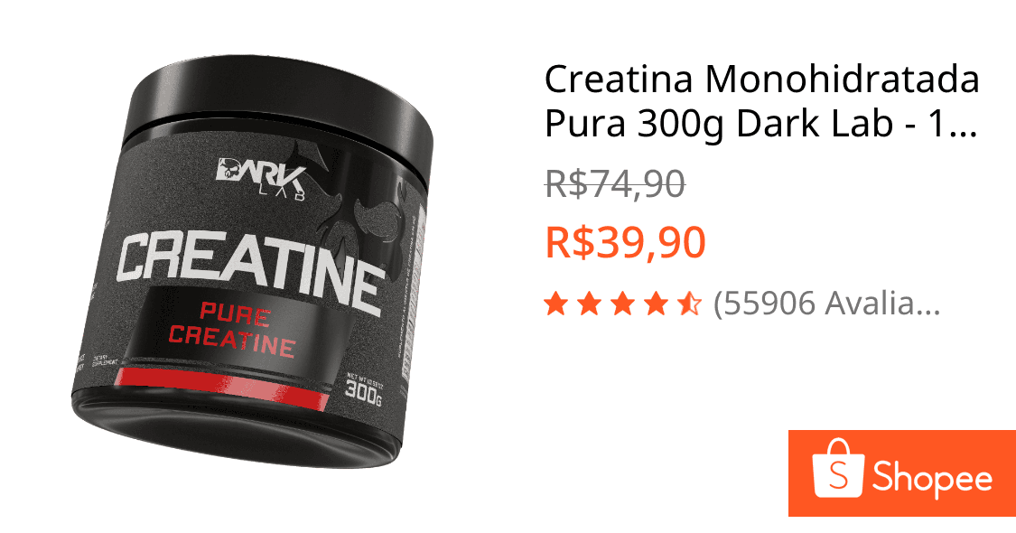 Creatina Monohidratada Pura 300g Dark Lab - 100% Pura