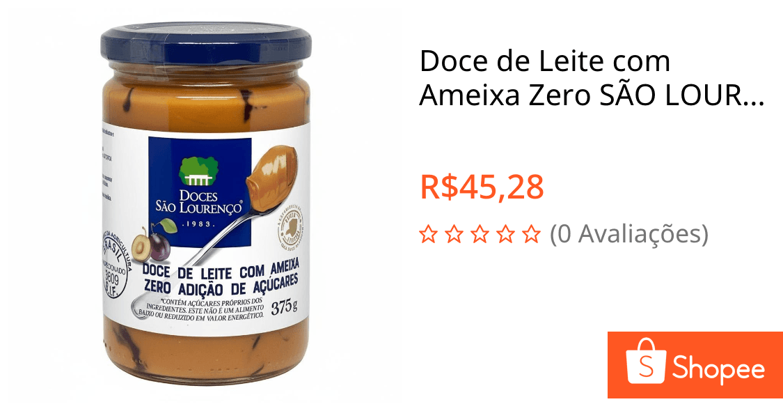 Doce de Leite com Ameixa Zero SÃO LOURENÇO 375g