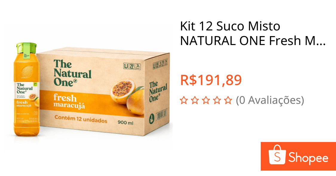 Kit 12 Suco Misto NATURAL ONE Fresh Maracujá 900ml