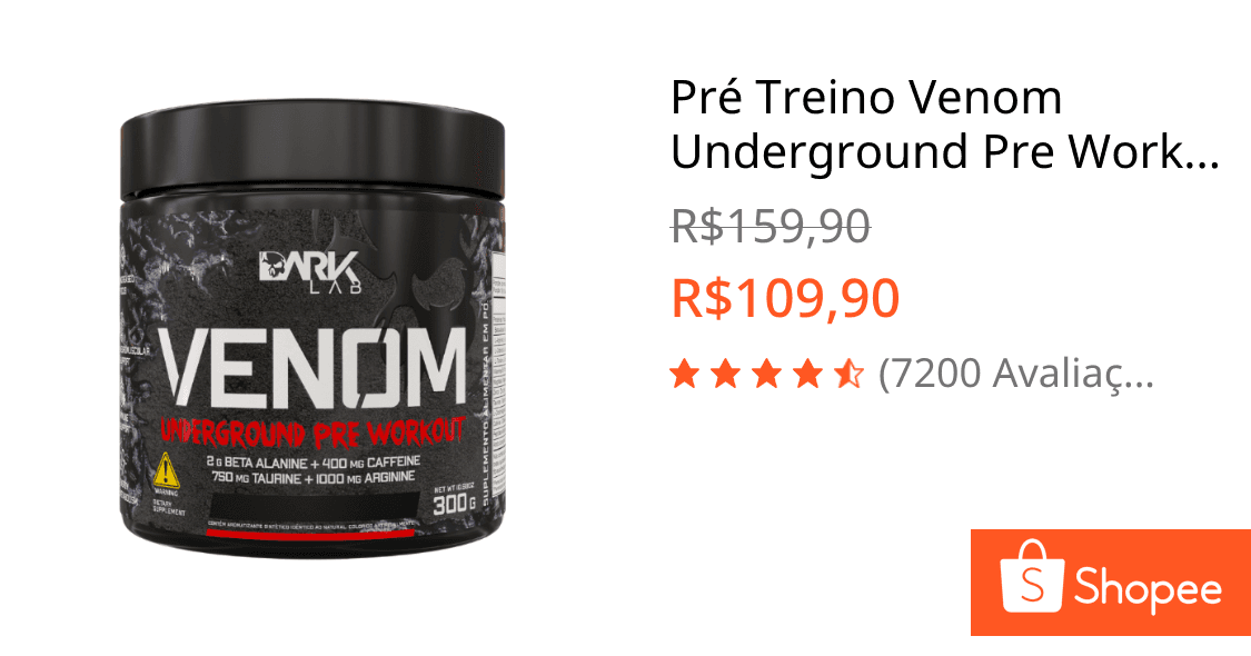 Pré Treino Venom Underground Pre Workout 300g Dark Lab