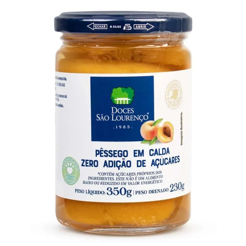 Pessego em Calda Zero SÃO LOURENÇO 350g