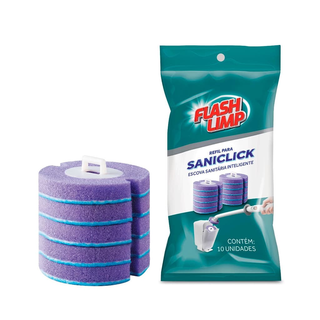 10 Refis Escova Saniclick Limpeza Sem Tocar na Sujeira