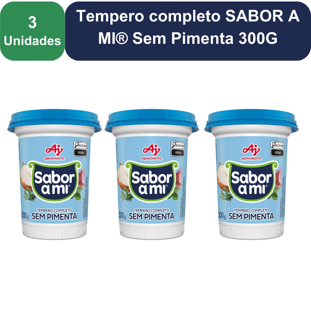 Kit 3 Unidades Tempero completo SABOR A MI® Sem Pimenta 300G